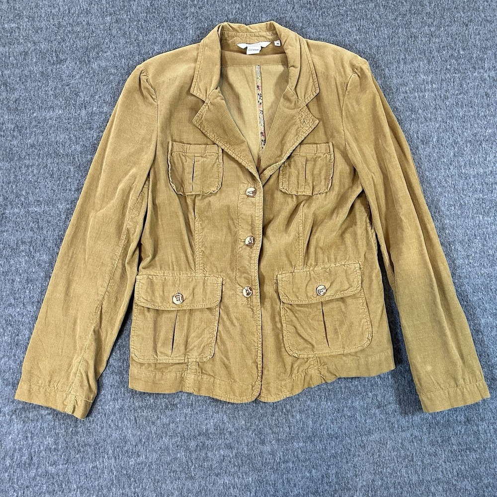 Sundance Womens M Brown Ziri Corduroy Button Drawstring Blazer‎ Jacket Safari